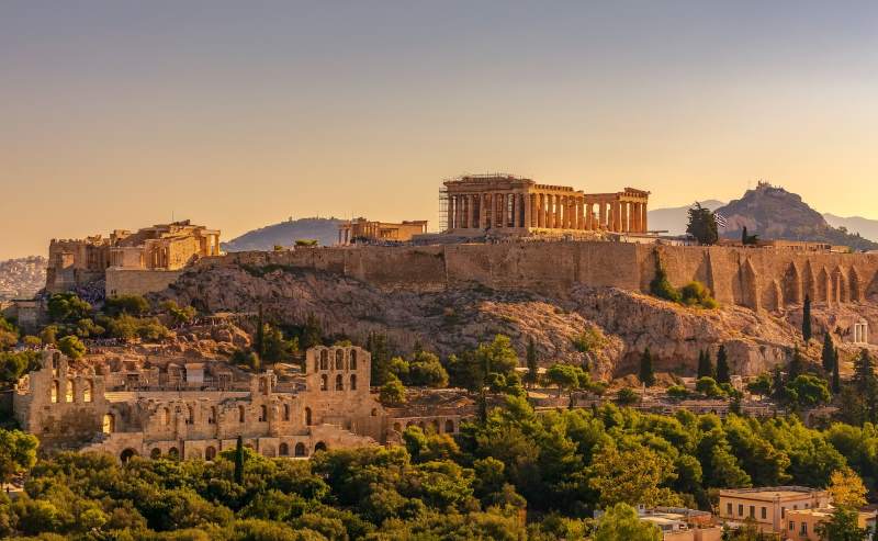 Acropolis of Athens with Parthenon and Erechtheion