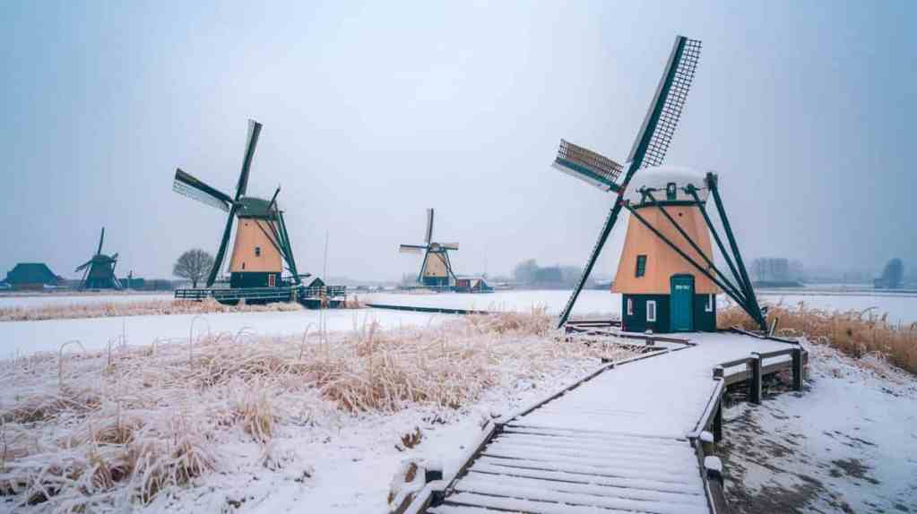 Kinderdijk in winter
