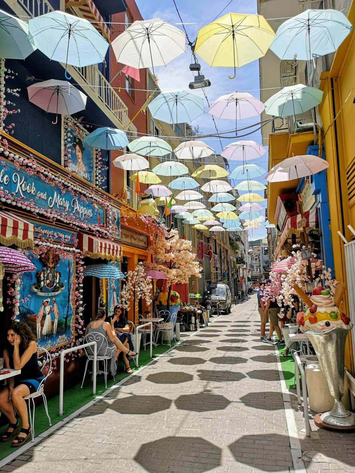 Pittaki Street — neighborhood Psyrri in central Athens