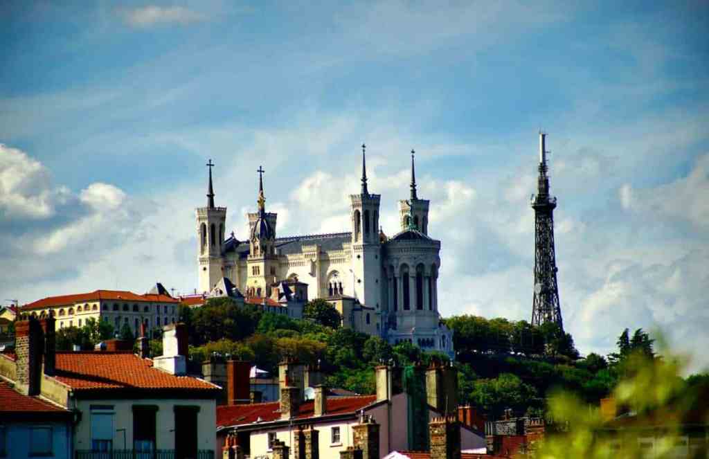 metallic tower of Fourvière Lyon France